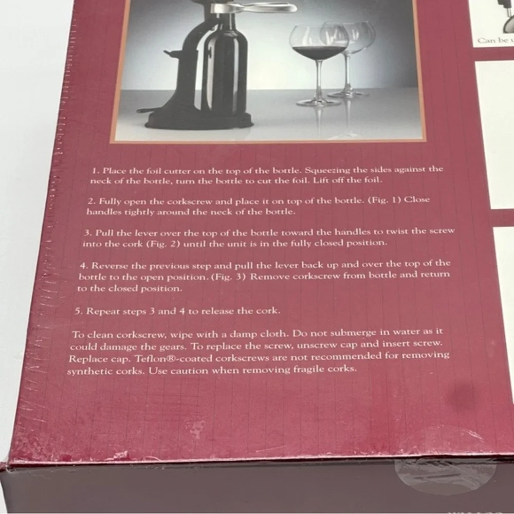 Professional‎ Tabletop Corkscrew Wine Bottle Opener Large Box New & Sealed